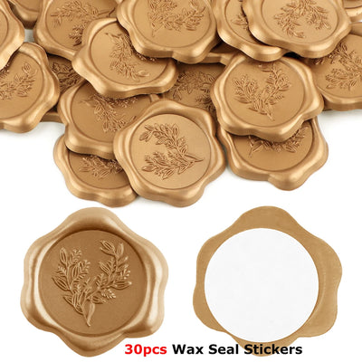 Gold Wax Seal Stickers – Elegant Flora & Fauna Designs