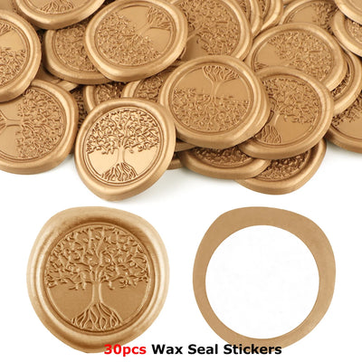 Gold Wax Seal Stickers – Elegant Flora & Fauna Designs