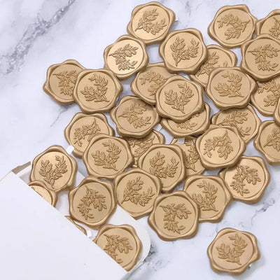 Gold Wax Seal Stickers – Elegant Flora & Fauna Designs